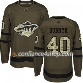 Adidas Maillot de Hockey Minnesota Wild Devan Dubnyk 40 2017-2018 Camo Vert Authentic - Homme